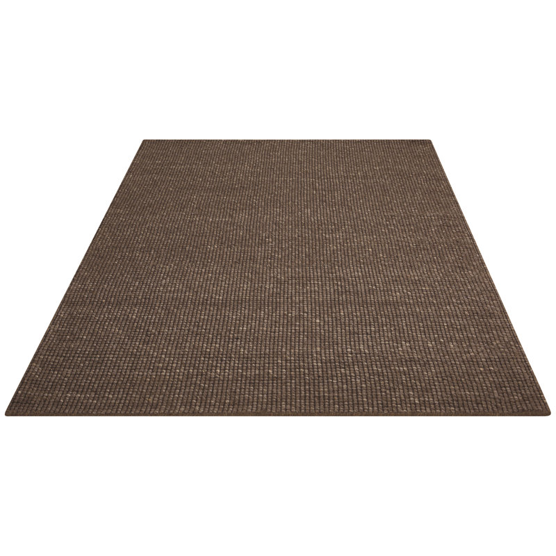 Tapis brun foncé en coton Viviana, Rectangle 7 pi 9 po x 9 pi 9 po