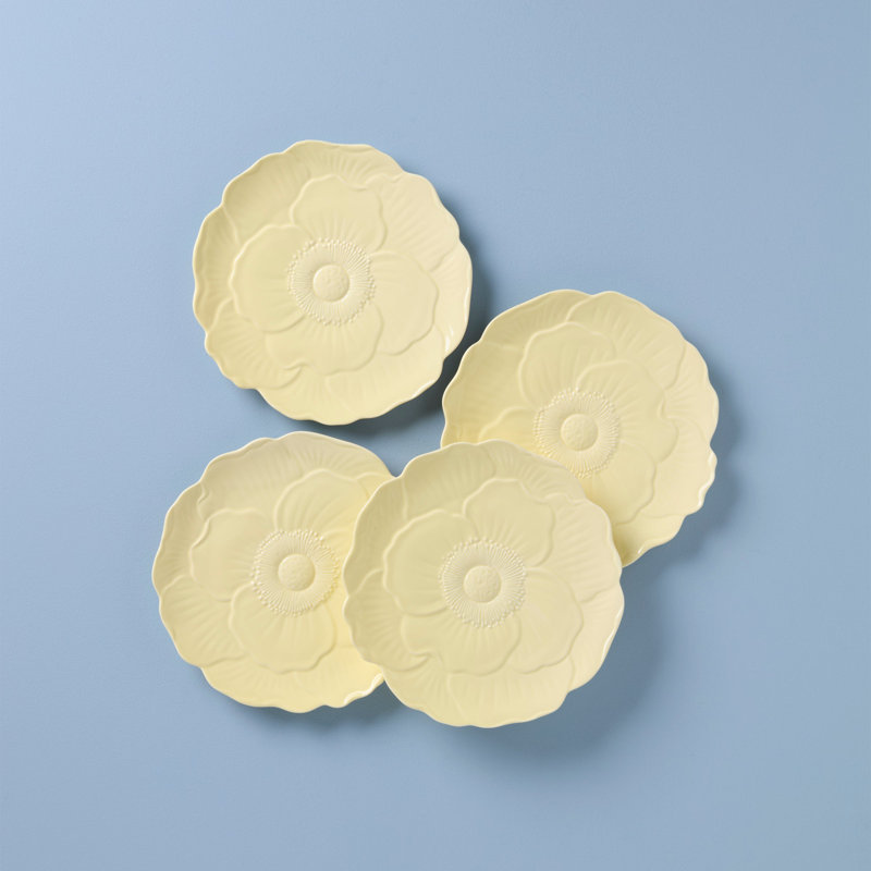 Lenox Butterfly Meadow Floral Set Of 4 Accent Plates - Pink, Beige