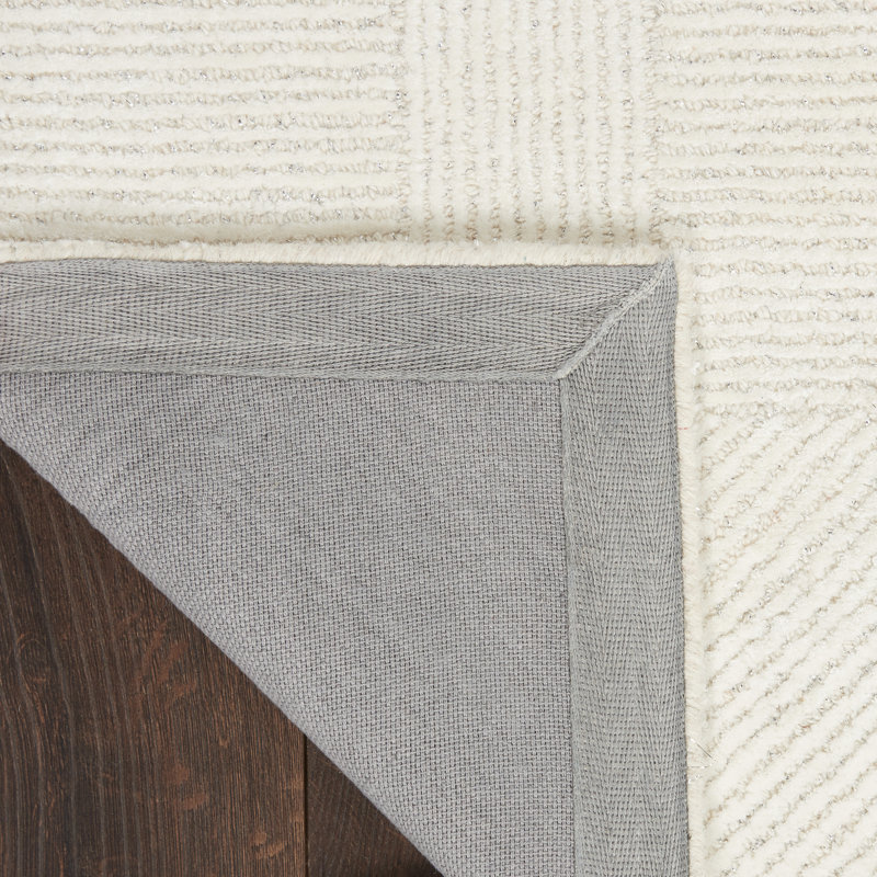 Cattalaya Geometric Area Rug in Ivory, Rectangle 4' x 6'