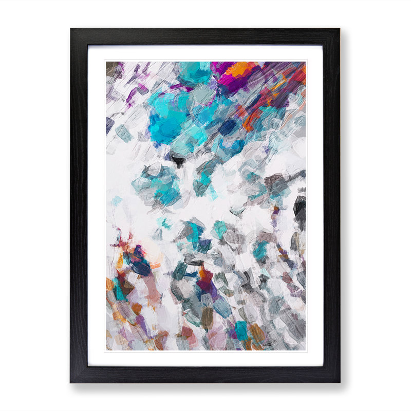 Future Code Abstract - Single Picture Frame Painting, 64cm H x 46cm W x 2cm D, Black