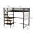 Twin sized loft metal bed with white for bedroom and dormitory, with built-in charging station and LED lighting-1425579734-1425579735