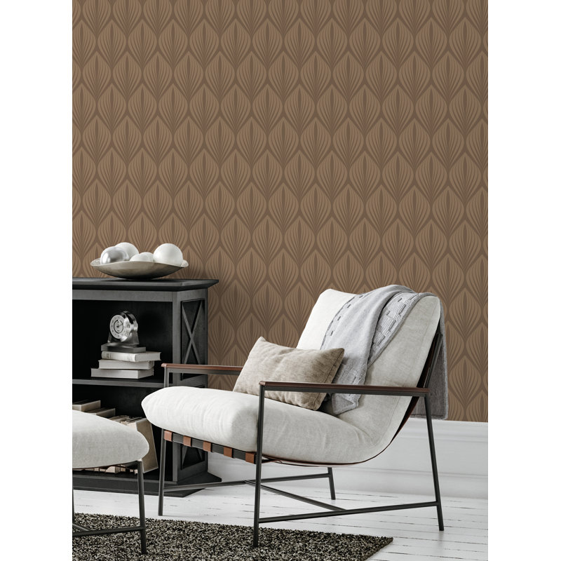 Rouleau de papier peint adhésif L 18 pi x l 24 po Culleen, Brun