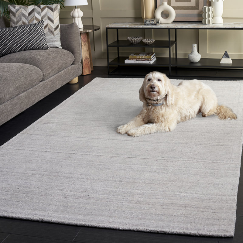 Tapis beige tissé à la main Messier, Rectangle 6 pi x 9 pi