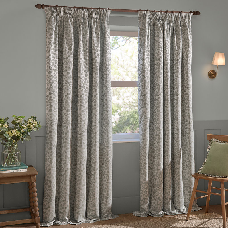 Room Darkening Curtain Panel Pair, 117cm Width x 137cm Drop, Grey