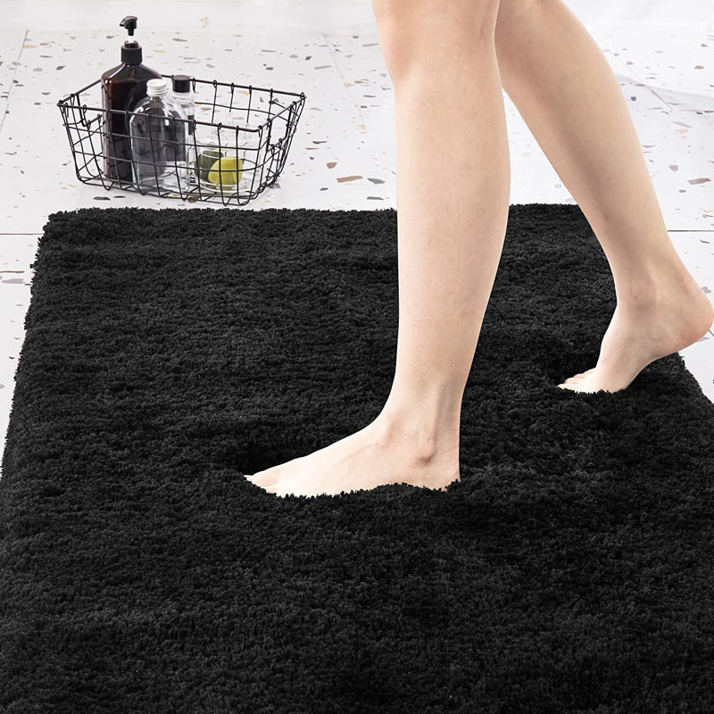 Mirrabooka Non-Slip Bath Rug, Black, 24" W x 36" L