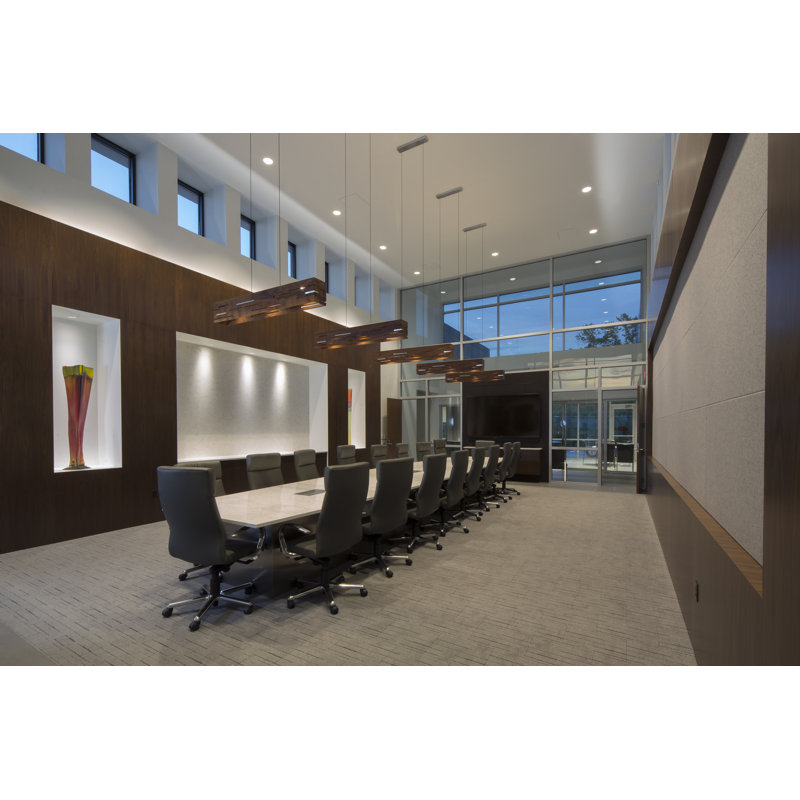 Aeris Linear LED Pendant - 2700K, 7.5" H x 54" W x 5" D, Walnut, Black Anodized
