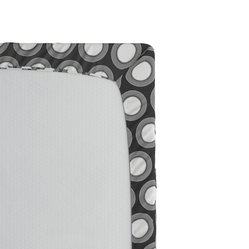 Full Size White and Gray Microfiber Geometric Fitted Sheet