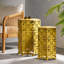 Tables d'appoint, construction en fer, teinte jaune antique, duo de tables décoratives, jaune, touche décorative captivante