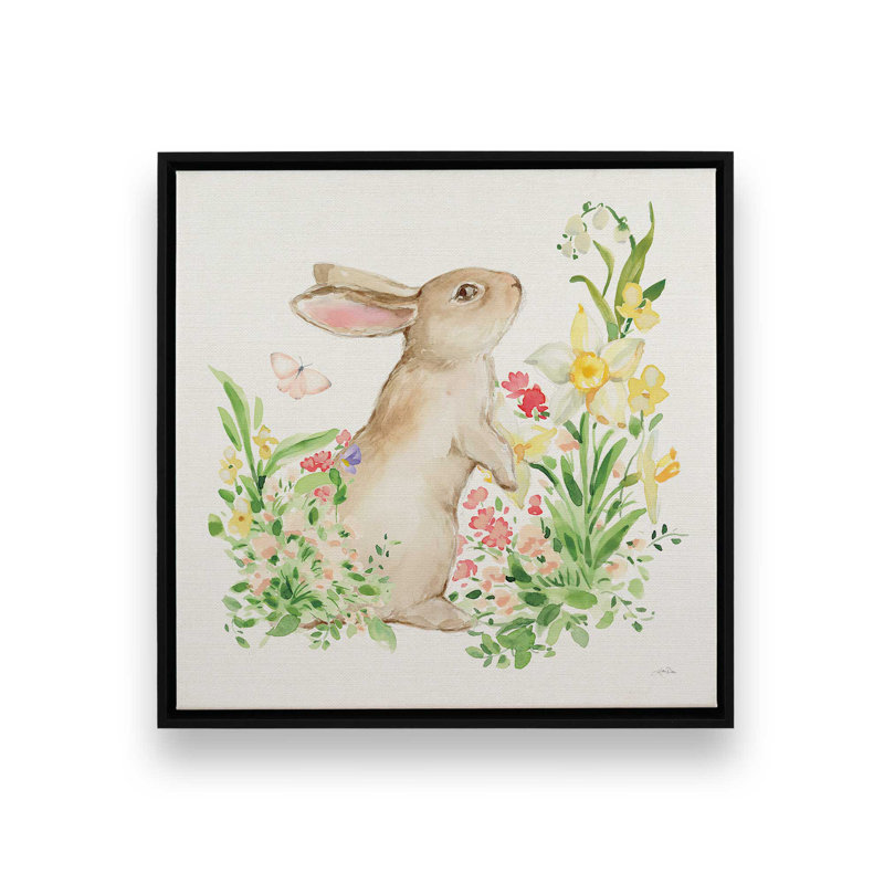 «Spring Celebration I» par Katrina Pete, reproduction d'art sur toile, H 20 po x l 20 po, Cadre flottant, Noir