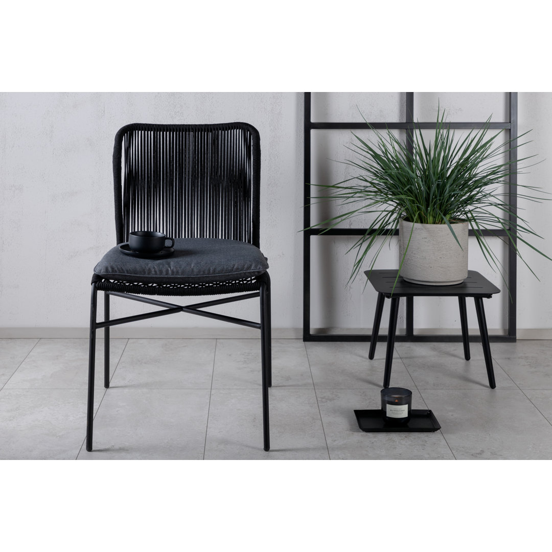 Julian Dining Chair - Black Steel / Black Rope (Stackable)