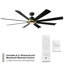 Ventilateur de plafond intelligent d'intérieur / extérieur à 8 pales Aura avec kit d'éclairage à DEL réglable CCT 2700K-3000K-4000K-5000K et télécommande inclus-95848637-82987252