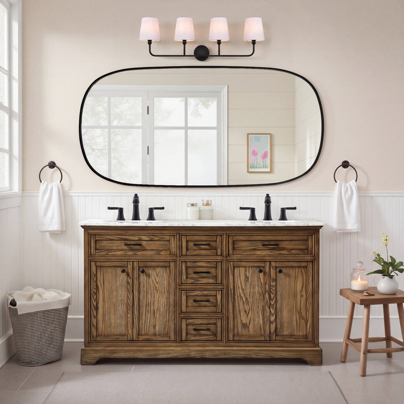Ensemble de meuble-lavabo double 60 po Hermes, Bois flotté