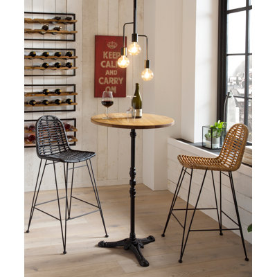 Mabel Wicker Bar Stool with Steel Frame