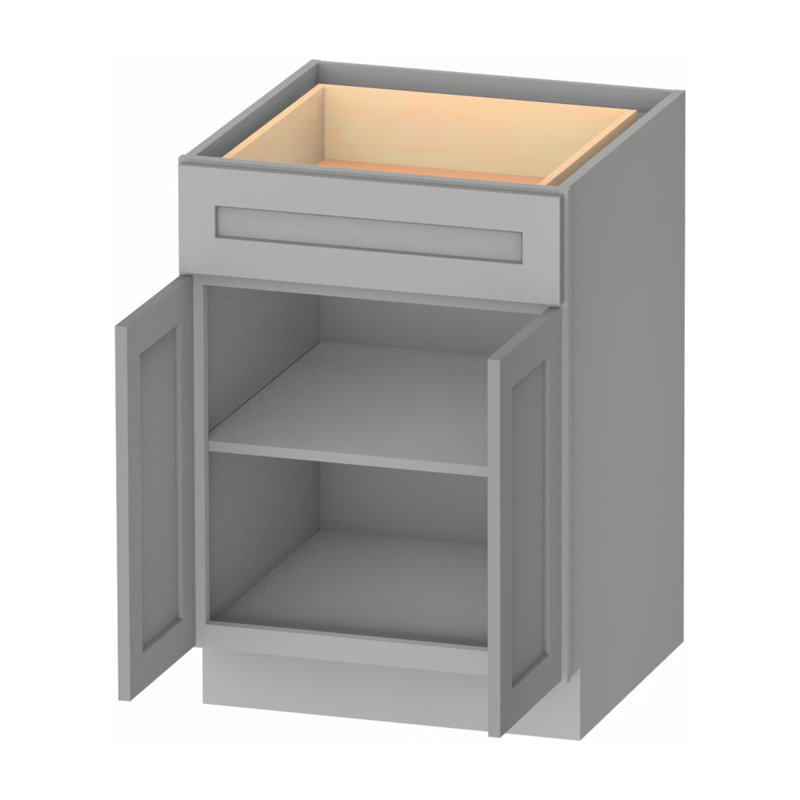 Armoire de base standard en bois contreplaqué prêt à assembler Kindwood Eco l 24 po x P 24 po x H 34,5 po Kindwood, Gris, 24"