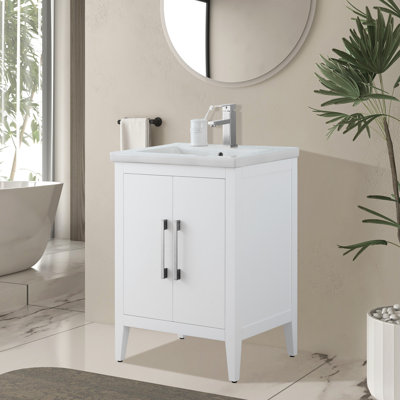 Single Bathroom Vanity with Ceramic Top