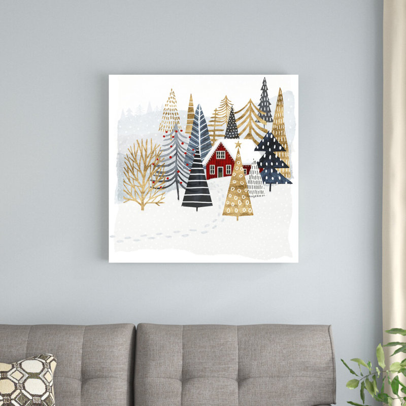 «Christmas Chalet I» par Victoria Borges - impression sur toile tendue, H 30 po x l 30 po