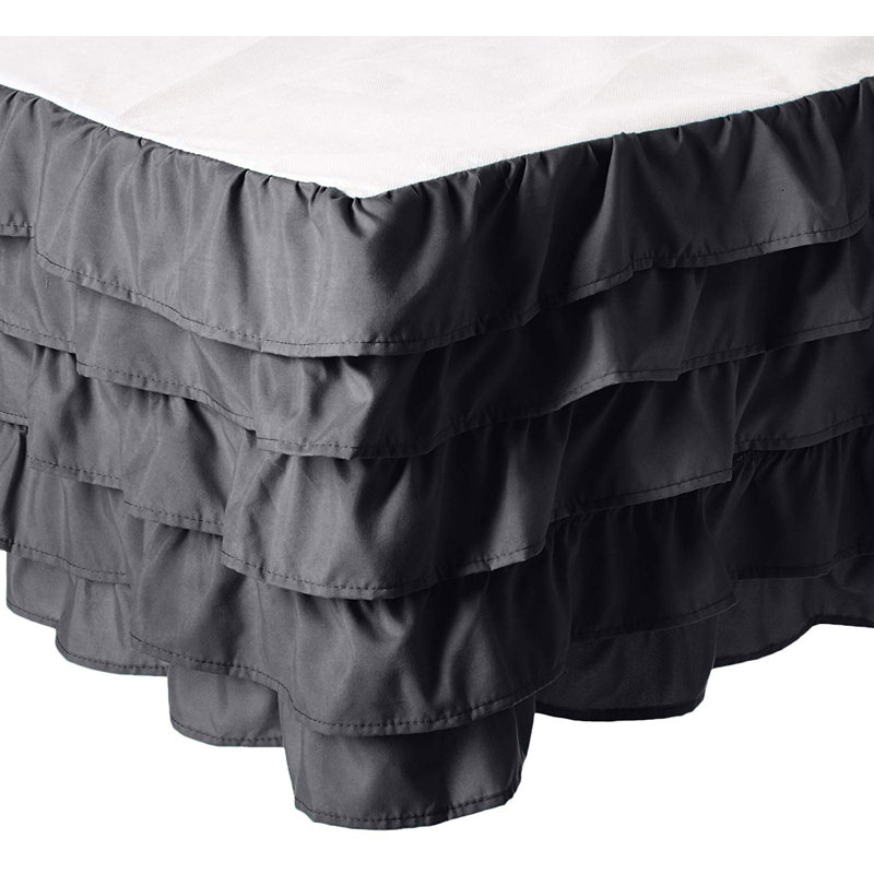 Booker Ruffled Wrap Around Bed Skirt, Full, Gray