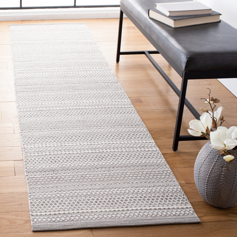 Talmadge Flat Weave Cotton Geometric Rug, Runner 2'3" x 9'