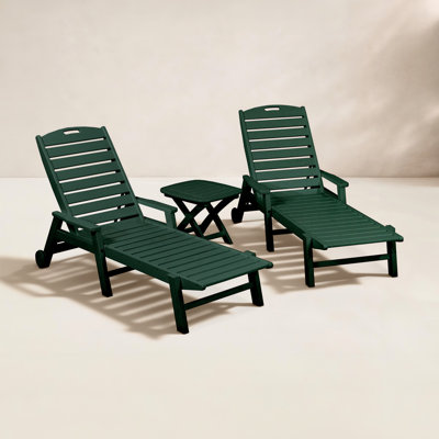 POLYWOOD® Nautical 27" Patio Chaise Lounge Set
