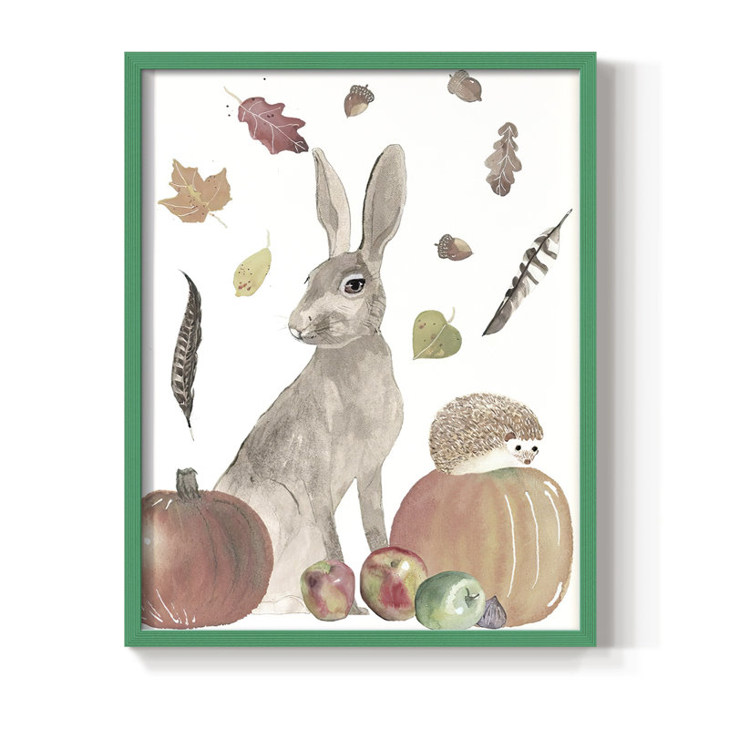 «CuteAutumnForest II», reproduction encadrée - bois massif, H 21 po x l 17 po, Vert