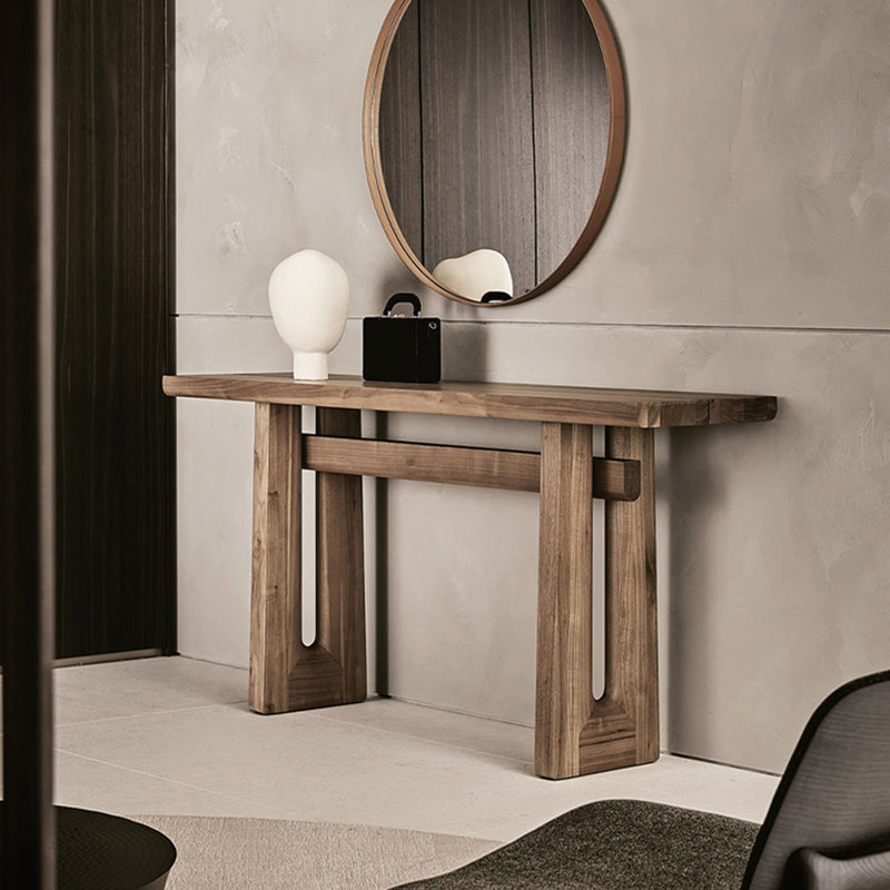 Console en bois massif de style moyen-antique, H 31,5 po x l 55 po x P 15,7 po