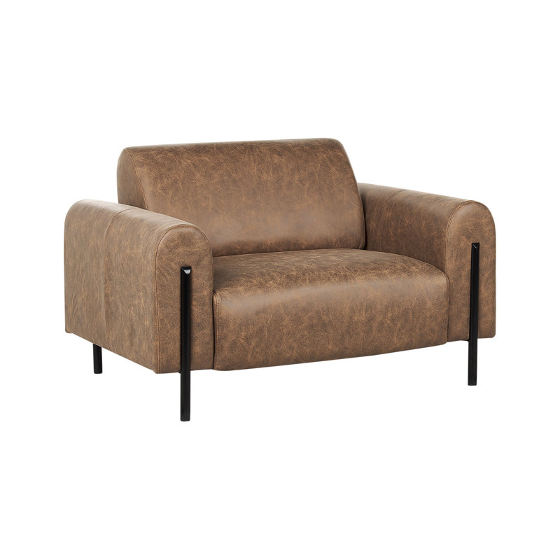 Danery Faux Leather Armchair, Brown