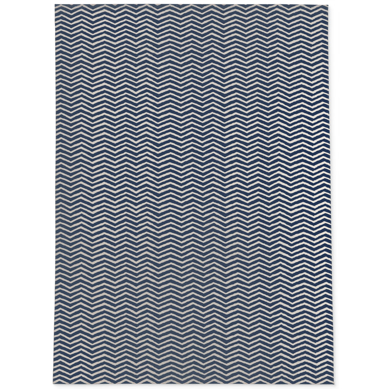 Bula Zig Low Pile Carpet Straight Rectangular Chair Mat, Rectangle 5' x 7', Blue