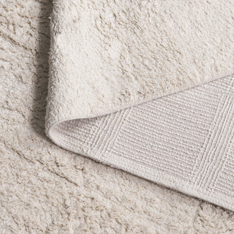 Sarik Handtufted Recycled Cotton Machine Washable Solid Color Rug, Square 6"
