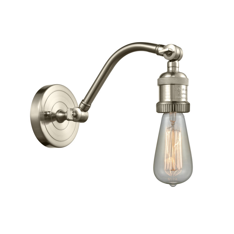 Patric Armed Sconce, Brushed Satin Nickel