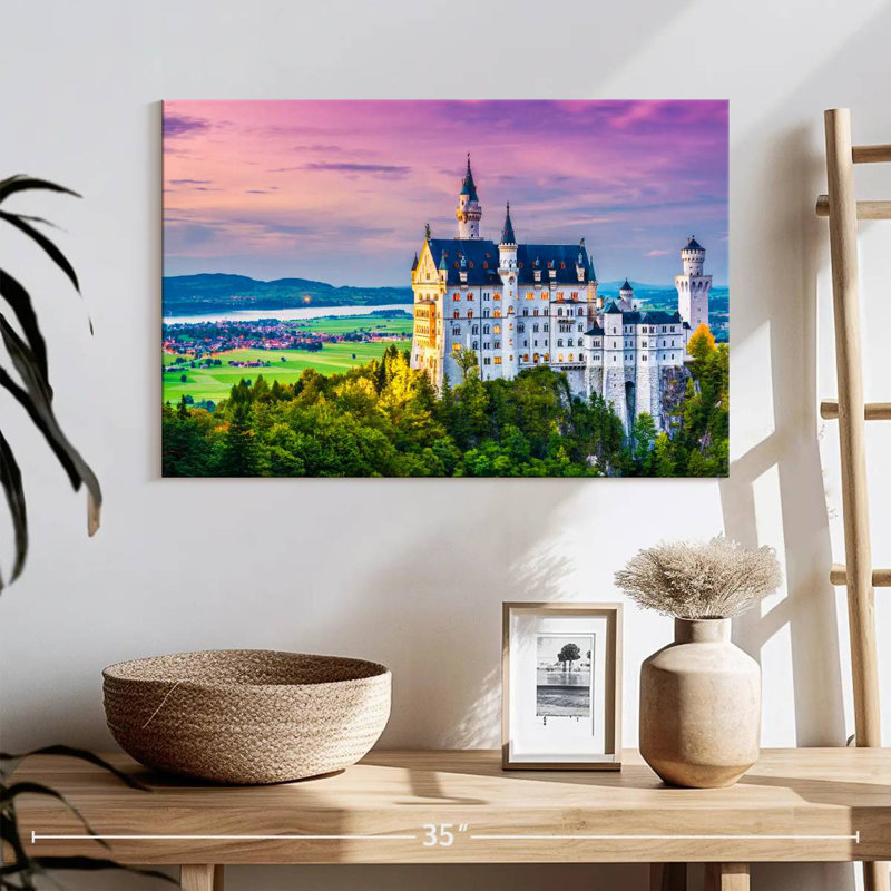 Paysage de château Lilie Neuschwanstein, H 16 po x l 24 po