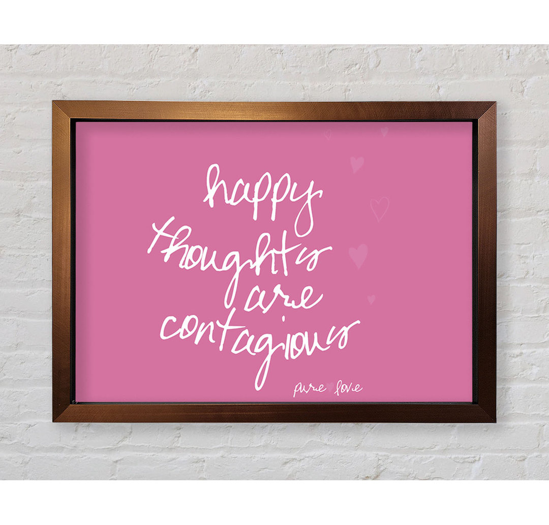 Prairieville Love Quote Happy Thoughts Are Contagious Lime Green Gerahmter Druck Wandkunst