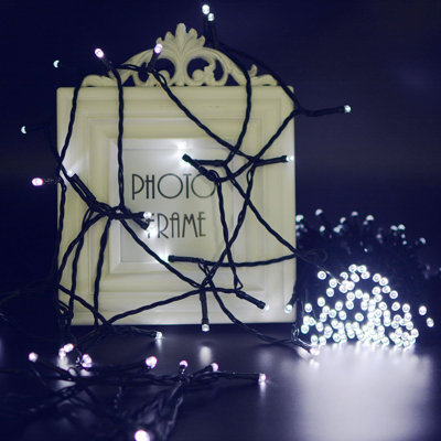200L Mini String Lights 200 - Bulb 60 in. Plug-in Wide Angle LED