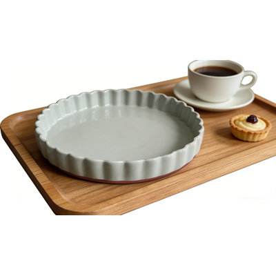Plat à tarte cannelé de 9,5 pouces - Plat de cuisson en céramique Paladin Clay avec glacis cristallisé