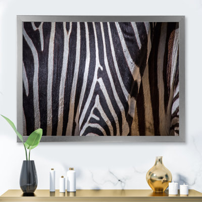 Structure noire et blanche de peau de zèbre - reproduction sur toile