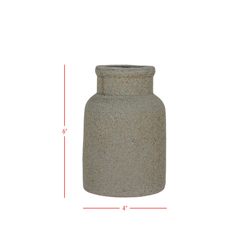 Distressed Gray Ceramic Tabletop Bud Vase