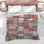 Pink Gray Rectangular Blocks Comforter