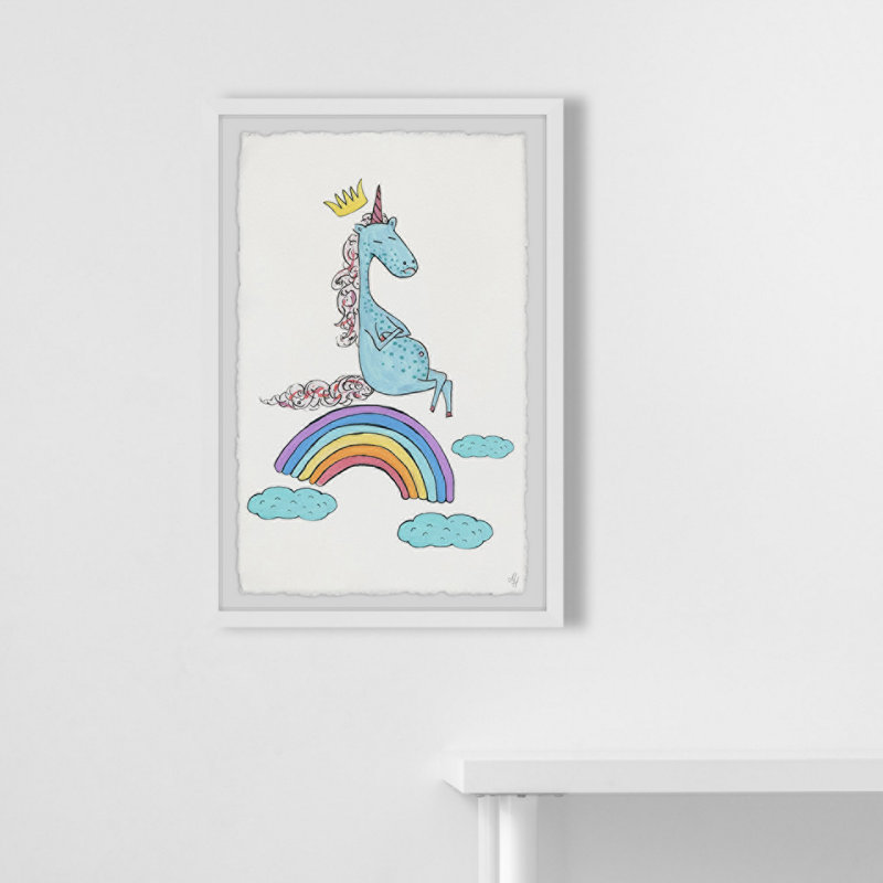 «Crawley Unicorn Rainbow», reproduction encadrée, H 12 po x l 8 po