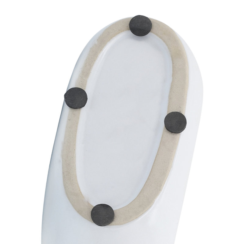 Vase contemporain en céramique, Blanc