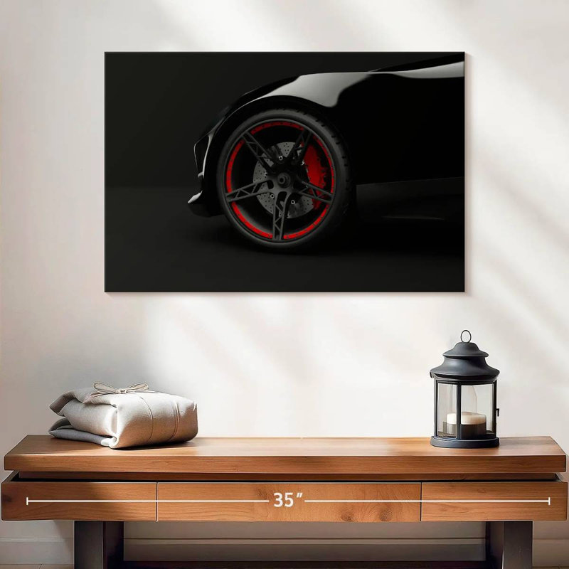 Voiture de course noire Mehar Sleek, H 24 po x l 36 po