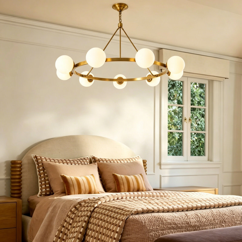 Lustre à roulettes Stetler, H 20,4 po x l 36,6 po x P 36,6 po, 9 lumières