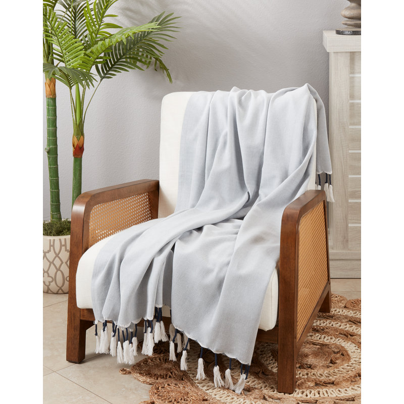 Hand Woven Throw Blanket, Chambray