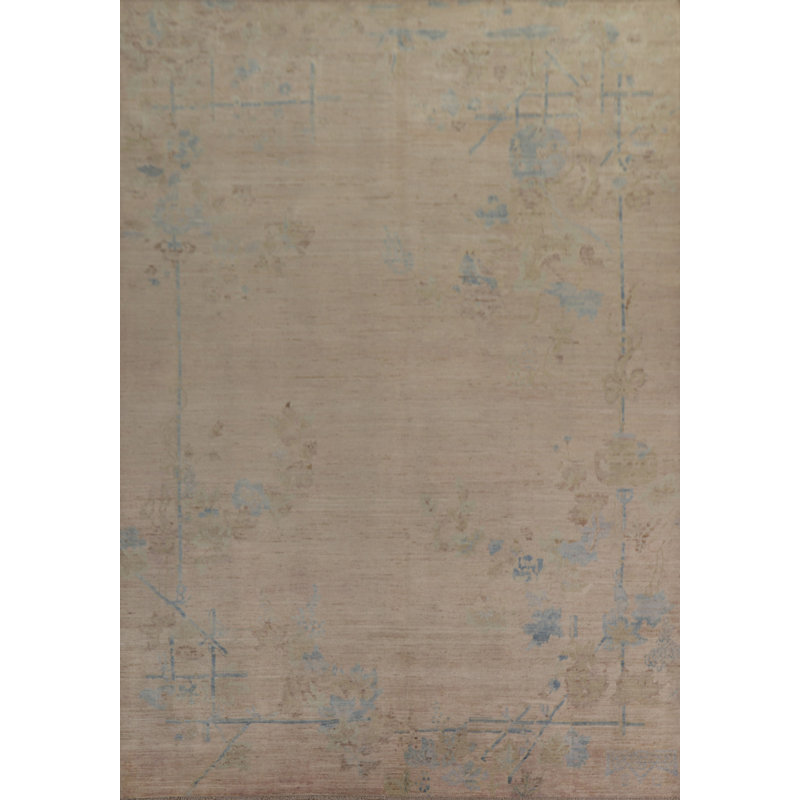 Tapis oriental Oushak à teinture végétale noué à la main 9 x 12