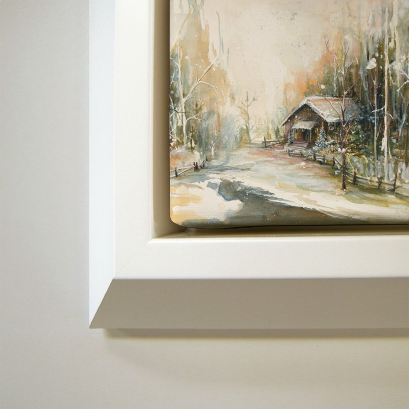 «Cabin In Snowy Woods» par Diannart - Impression sur toile