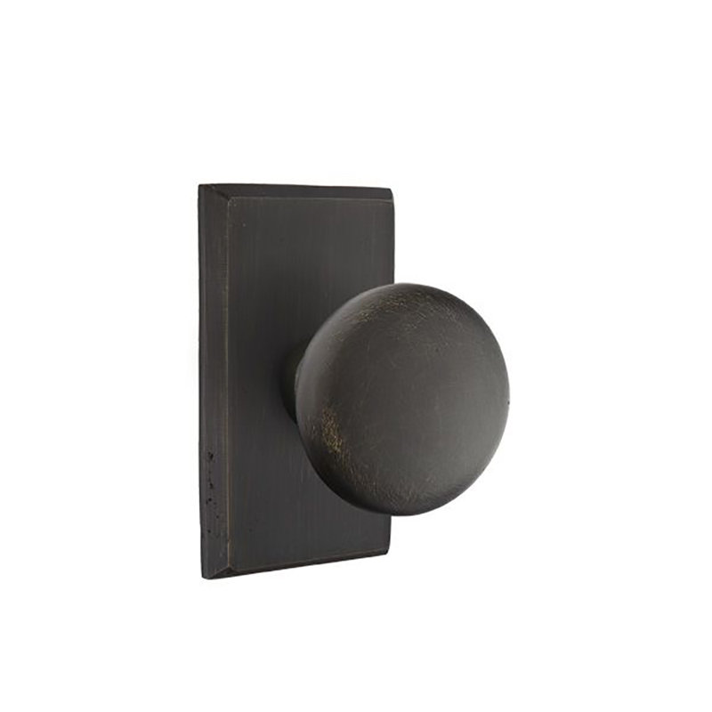 Privacy Winchester Knob with # 3 Rose, Medium Bronze