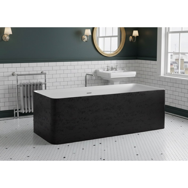 Baignoire de trempage profonde 70 po x 31,7 po, Fer / blanc