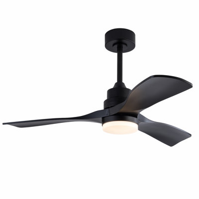 42 Inch Ceiling Fans With Lights And Remote, Black Ceiling Fan For Patios With Light 3 Blades Modern Ceiling Fan Noiseless Reversible Dc Motor,  Ceiling Fan For Farmhouse