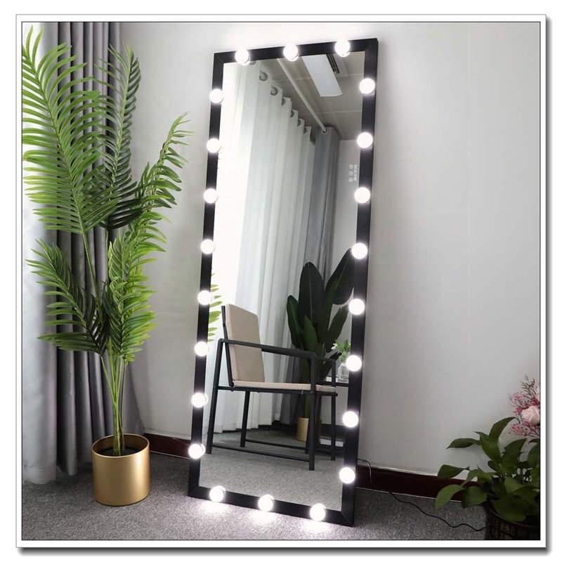 63-Inch Full Length Mirror with Lights, 3 Color Modes & Touch Control, Black