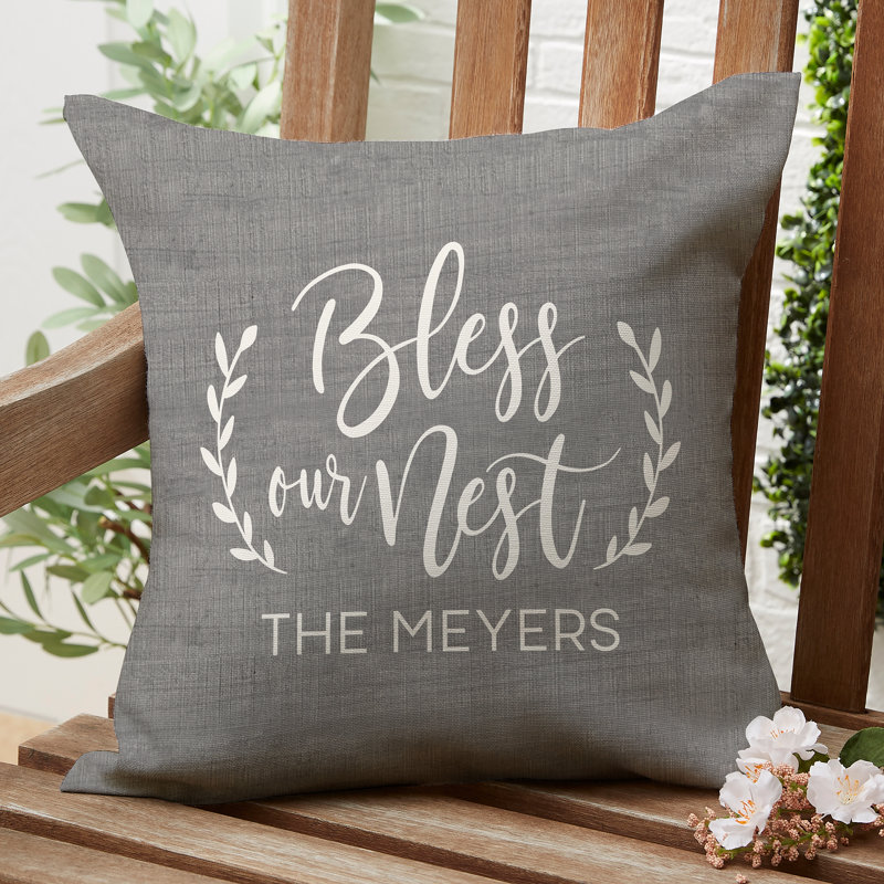 Coussin extérieur personnalisé Bless Our Nest, Oui