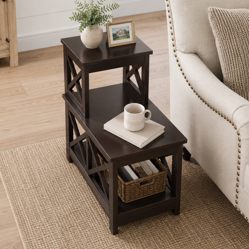 Table de bout avec rangement Darek, Espresso