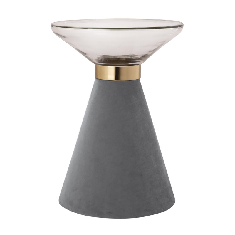 Glass Top Pedestal End Table